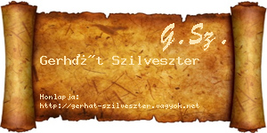 Gerhát Szilveszter névjegykártya
